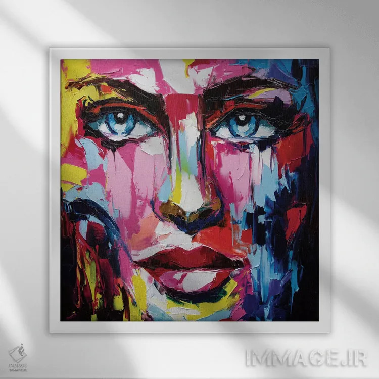 تابلو دکوراتیو آسمان لرزان اثر لانا فری - نمای قابدار سفید