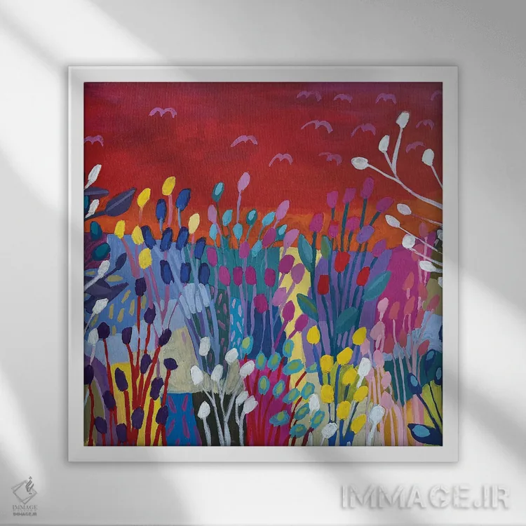 تابلو دکوراتیو مزارع وصله دوزی ششم اثر لنکا اشتسنا - نمای قابدار سفید