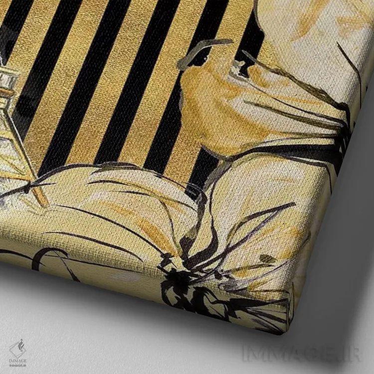 تابلو دکوراتیو "پاریس طلایی I" اثر لینی لورث - نمای نزدیک بافت بوم