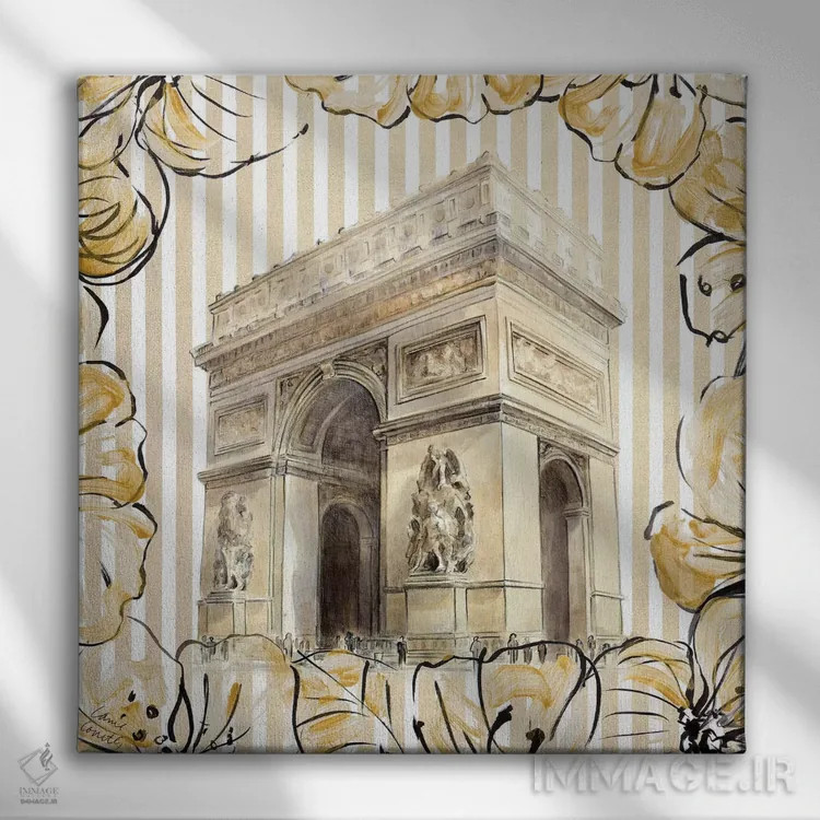 تابلو دکوراتیو "پاریس طلایی II" اثر لینی لورث - نمای روبهرو روی دیوار