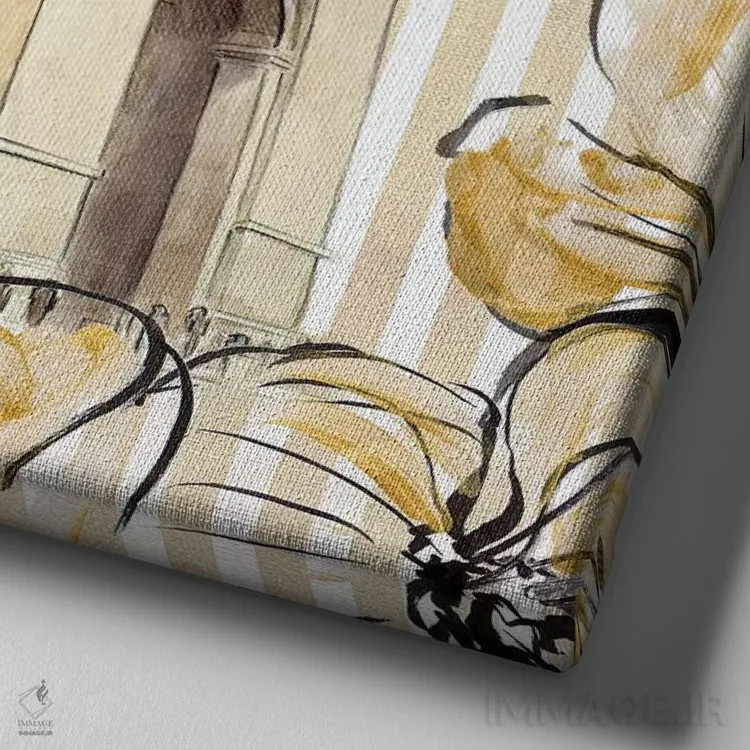 تابلو دکوراتیو "پاریس طلایی II" اثر لینی لورث - نمای نزدیک بافت بوم