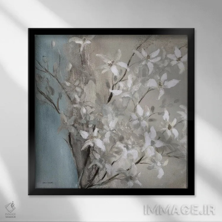 تابلو مدرن "ارکیده های مه آلود II" اثر لینی لورث - نمای قابدار مشکی