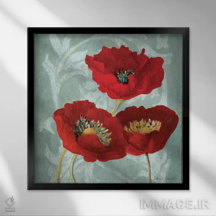 تابلو دکوراتیو "شقای قرمز II" اثر لینی لورث - نمای قابدار مشکی