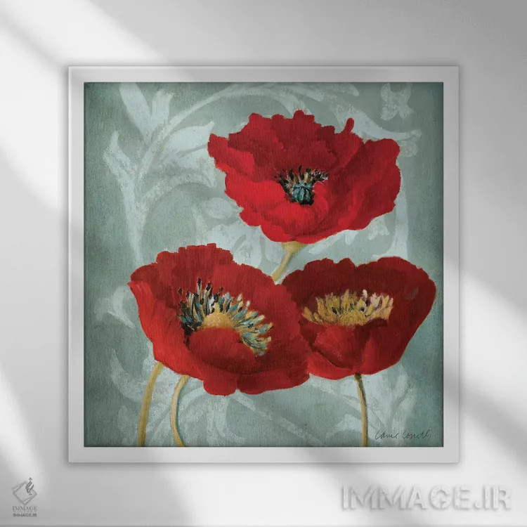 تابلو دکوراتیو "شقای قرمز II" اثر لینی لورث - نمای قابدار سفید