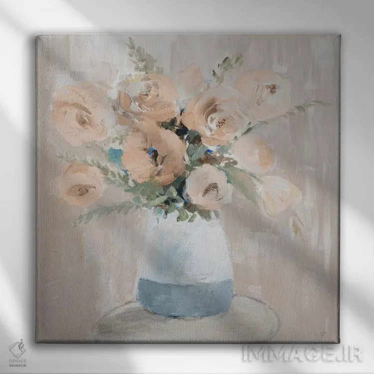 تابلو دکوراتیو "گون های خنثی" اثر لینی لورث - نمای روبهرو روی دیوار