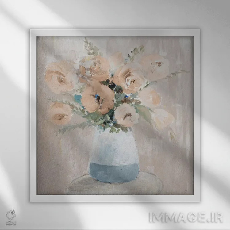 تابلو دکوراتیو "گون های خنثی" اثر لینی لورث - نمای قابدار سفید