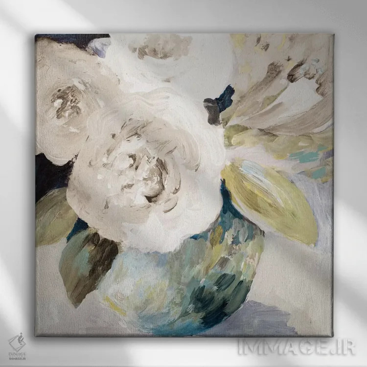 تابلو مدرن "رزهای بهاری" اثر لینی لورث - نمای روبهرو روی دیوار