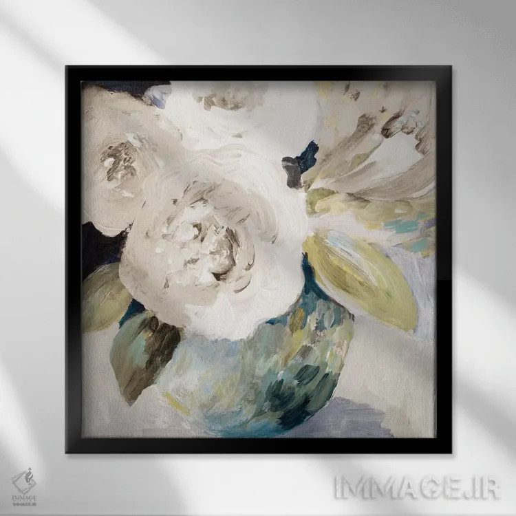 تابلو مدرن "رزهای بهاری" اثر لینی لورث - نمای قابدار مشکی