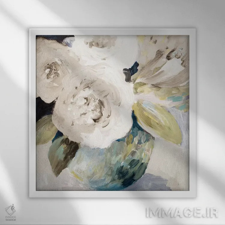 تابلو مدرن "رزهای بهاری" اثر لینی لورث - نمای قابدار سفید