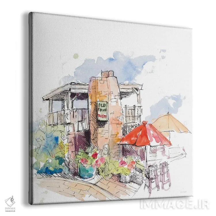 تابلو دکوراتیو "میخانه شهر قدیمی" اثر لینی لورث - نمای پرسپکتیو محصول
