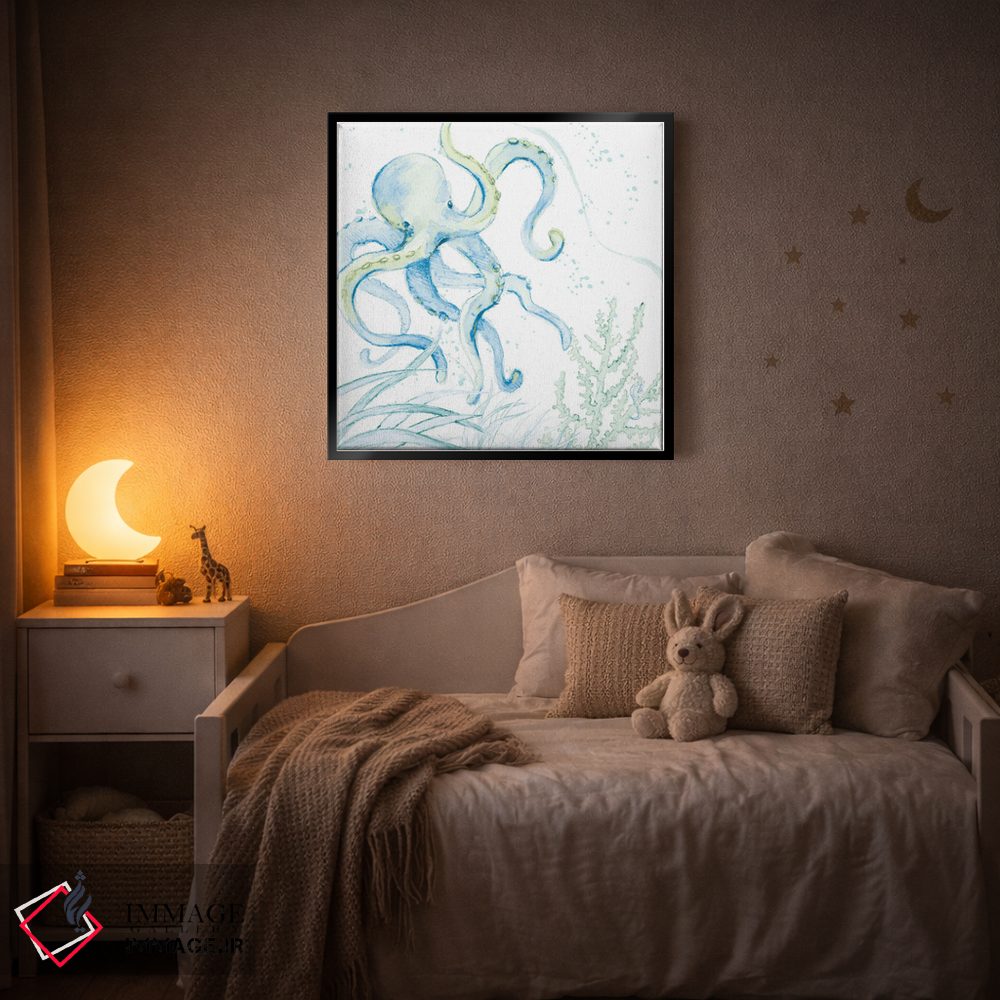 تابلو دکوراتیو "اختاپوس آبی" اثر لینی لورث - D5B