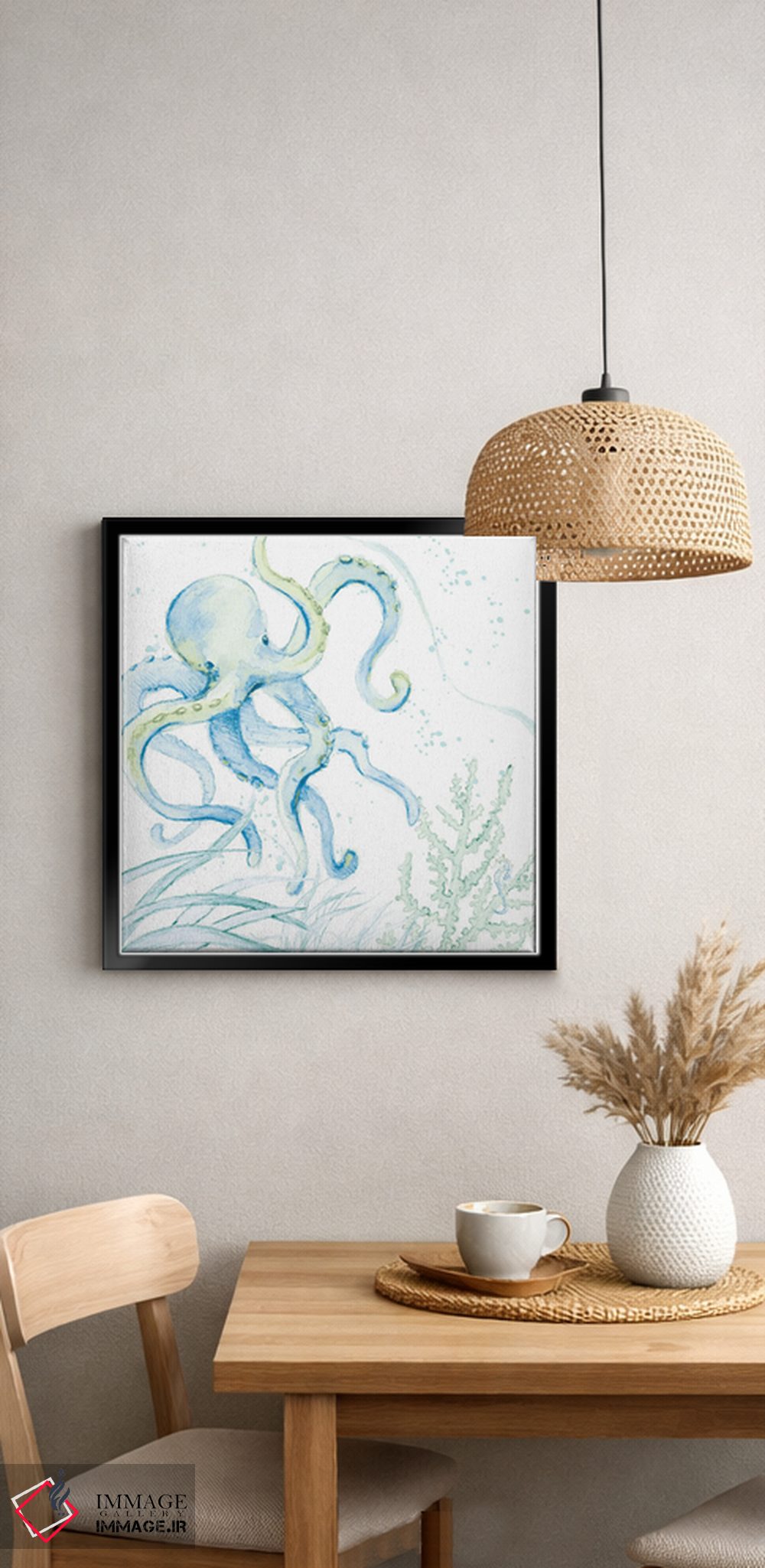 تابلو دکوراتیو "اختاپوس آبی" اثر لینی لورث - D6B