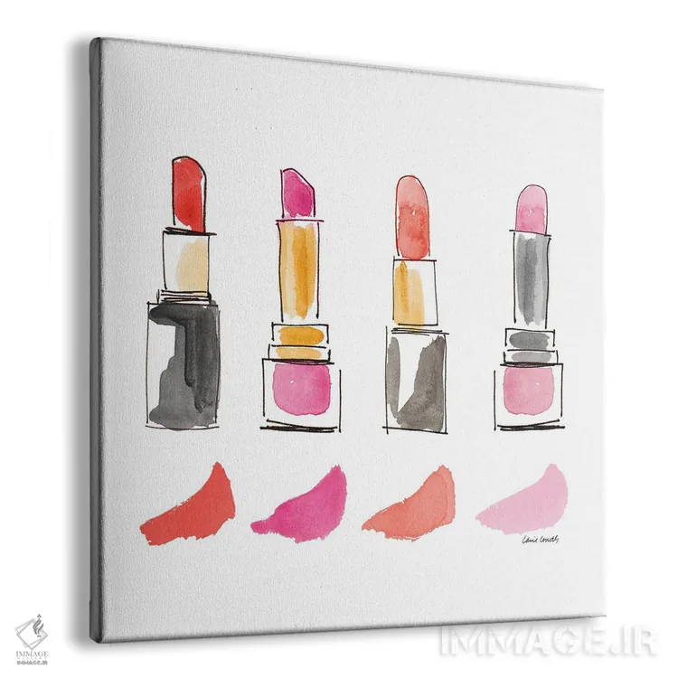 تابلو دکوراتیو "مربع محصولات زیبایی I" اثر لینی لورث - نمای پرسپکتیو محصول