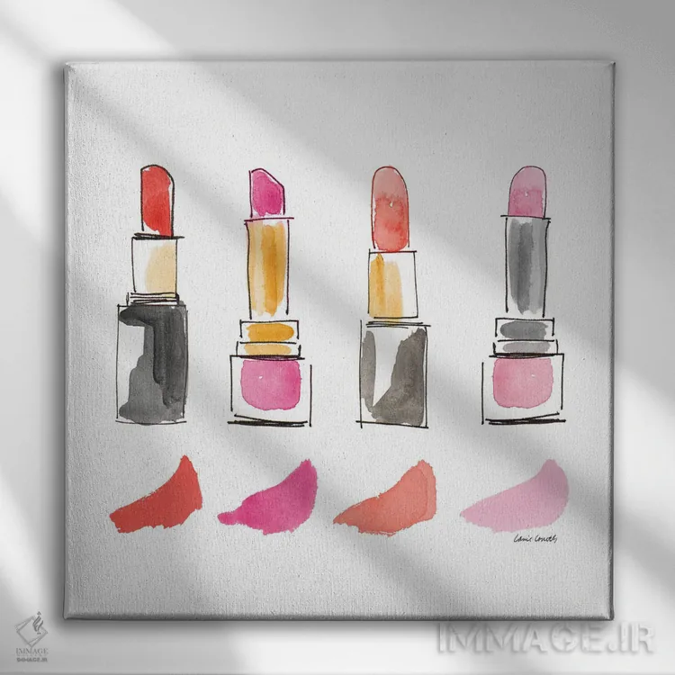 تابلو دکوراتیو "مربع محصولات زیبایی I" اثر لینی لورث - نمای روبهرو روی دیوار