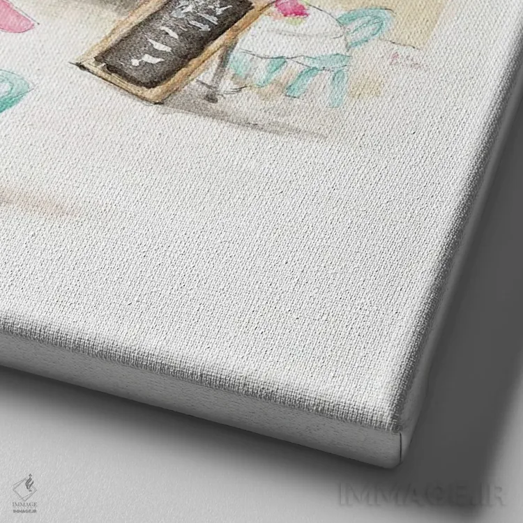 تابلو دکوراتیو "کافه پاریس" اثر لینی لورث - نمای نزدیک بافت بوم