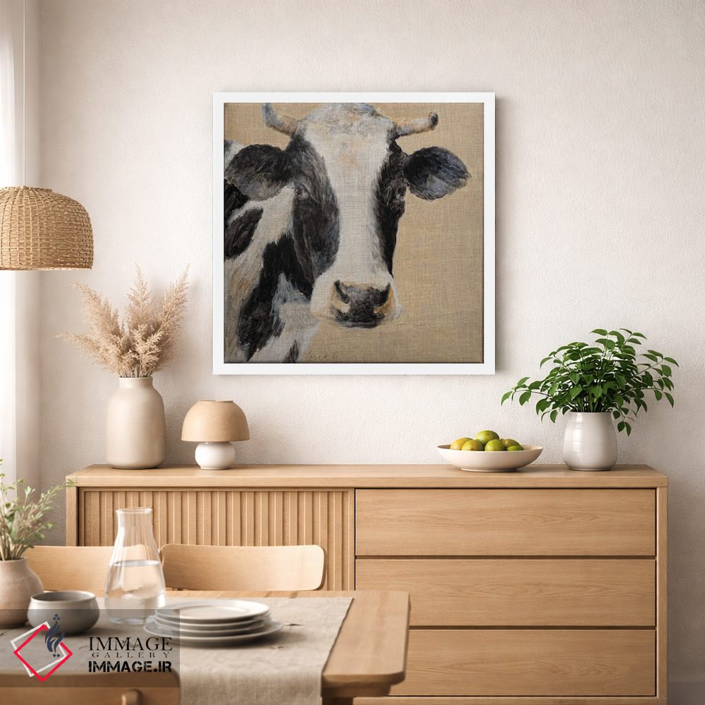 تابلو مدرن "گاو روی پارچه برلپ" اثر لینی لورث - D1W