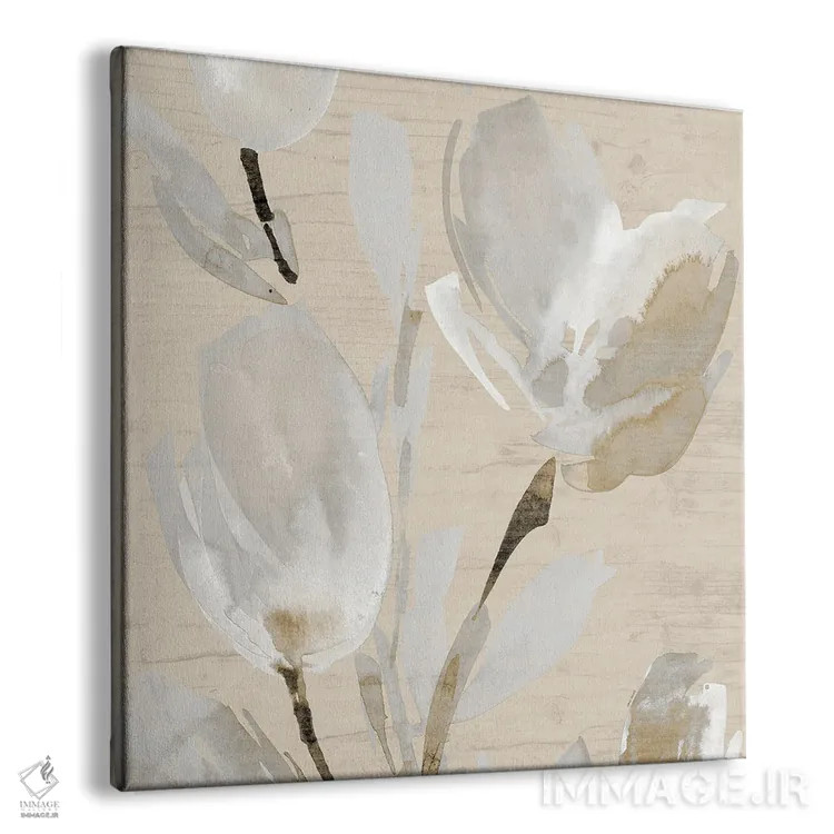 تابلو دکوراتیو "لاله های خنثی II" اثر لینی لورث - نمای پرسپکتیو محصول