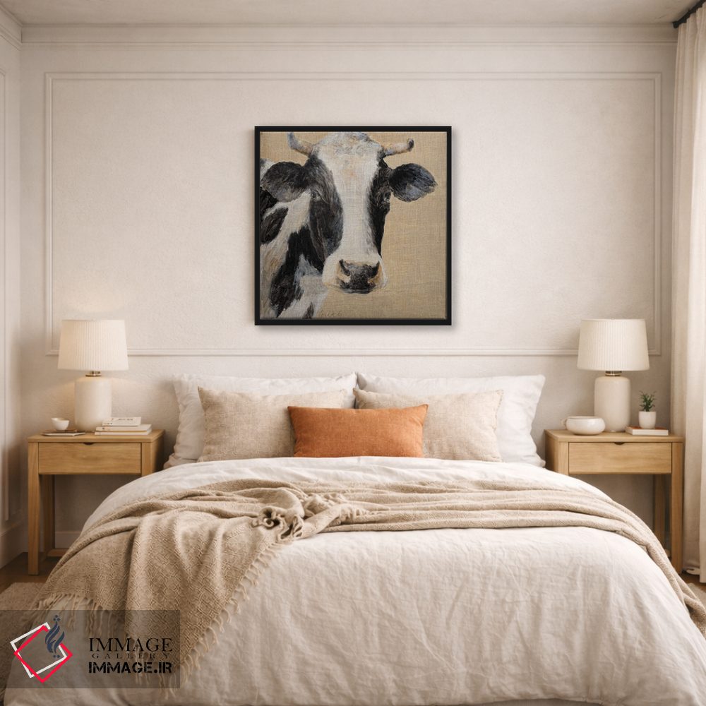 تابلو مدرن "گاو روی پارچه برلپ" اثر لینی لورث - D5B