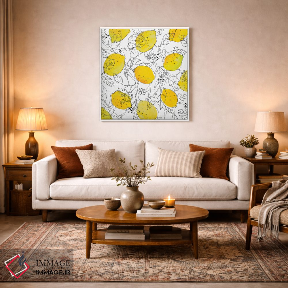 تابلو دکوراتیو "لیموها با برگ های قاب دار" اثر لینی لورث - D1W