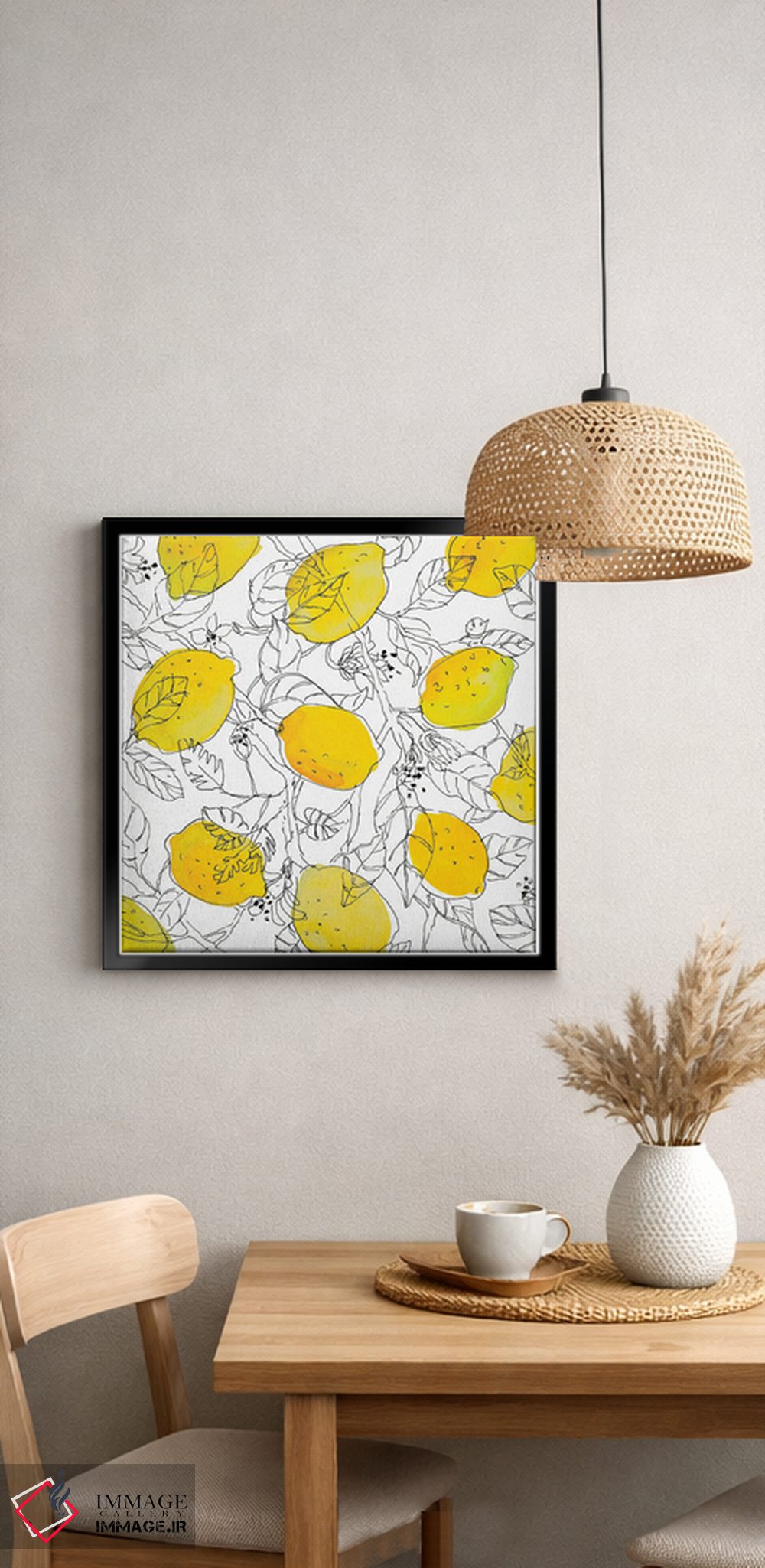 تابلو دکوراتیو "لیموها با برگ های قاب دار" اثر لینی لورث - D3B