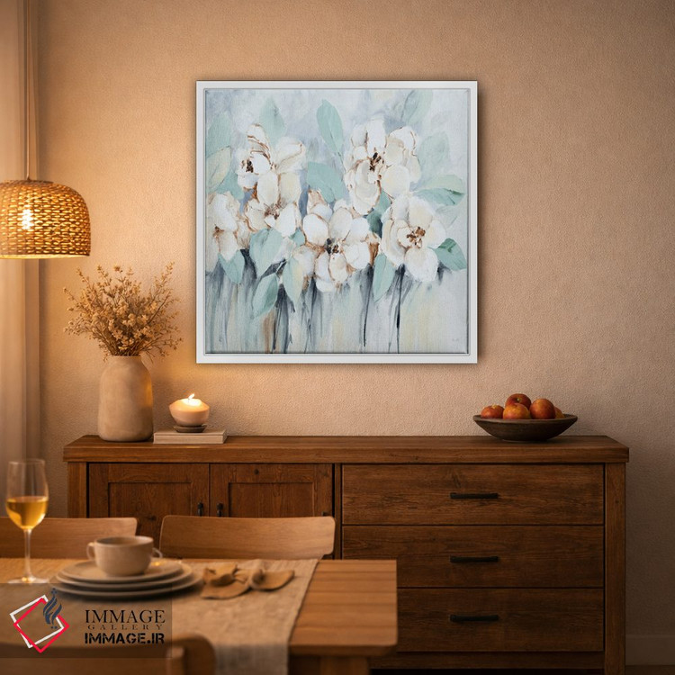 تابلو دکوراتیو "مربع گل های آبی مدرن" اثر لینی لورث - D4W