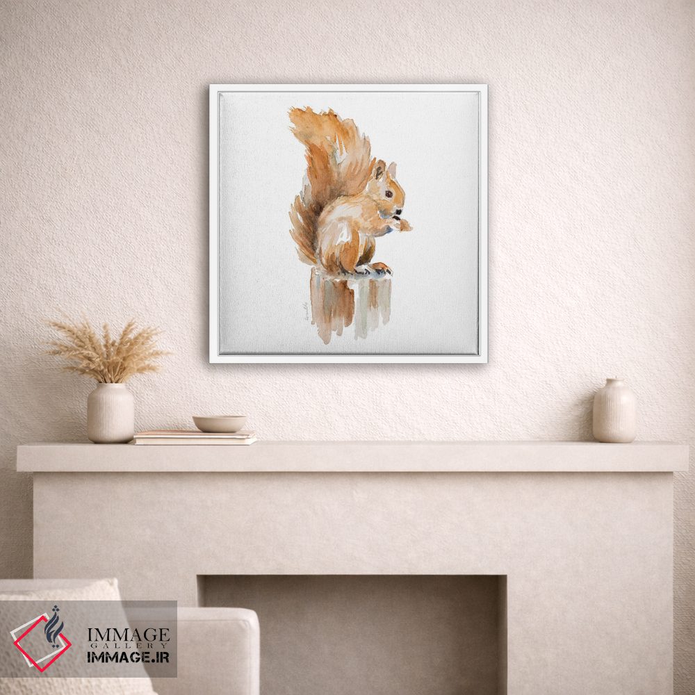 تابلو دکوراتیو "سنجاب روی آبرنگ" اثر لینی لورث - D1W