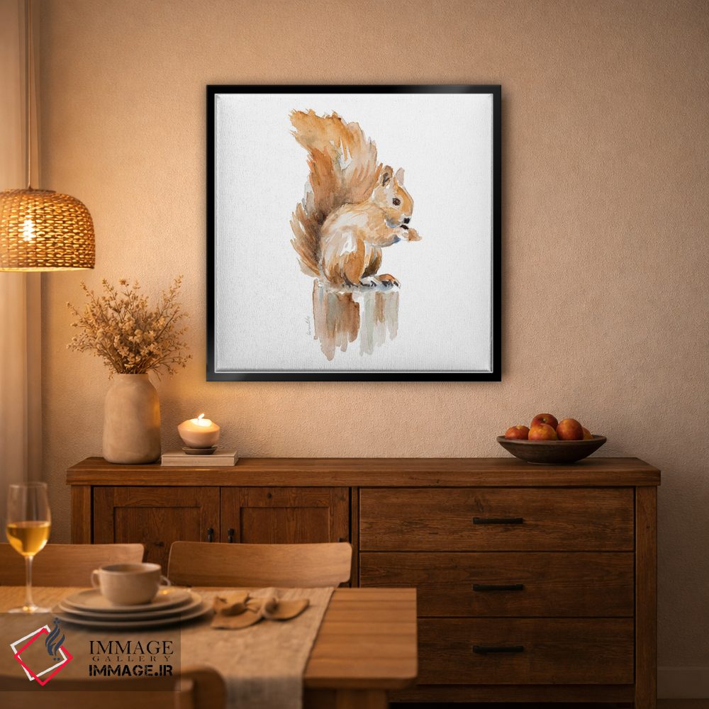 تابلو دکوراتیو "سنجاب روی آبرنگ" اثر لینی لورث - D5B