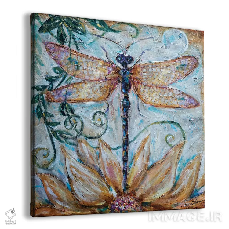 تابلو دکوراتیو "شب پره در باغ" اثر لیندا اولسن - نمای پرسپکتیو محصول