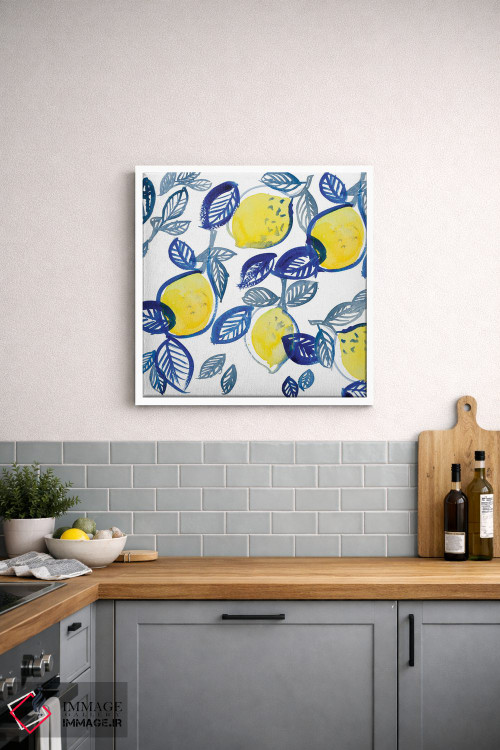 تابلو مینیمال "آمیختن لیموها و برگ ها" اثر لینی لورث - D4W