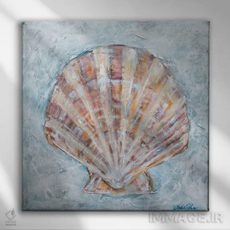 تابلو دکوراتیو "ماهی صدفی" اثر لیندا اولسن - نمای روبهرو روی دیوار