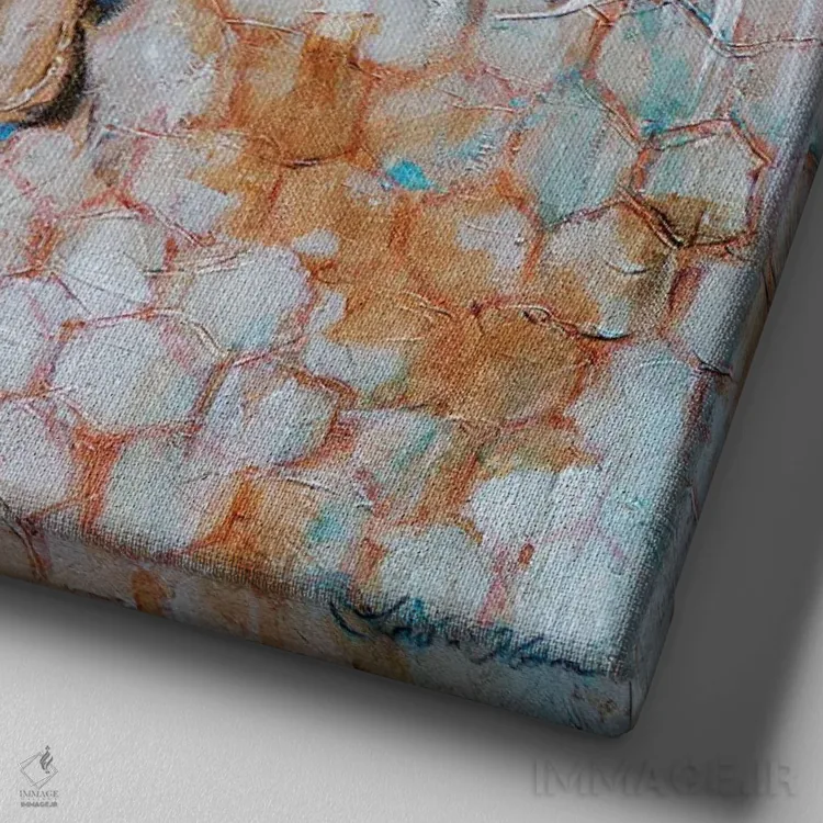 تابلو دکوراتیو "زنبور عسل" اثر لیندا اولسن - نمای نزدیک بافت بوم