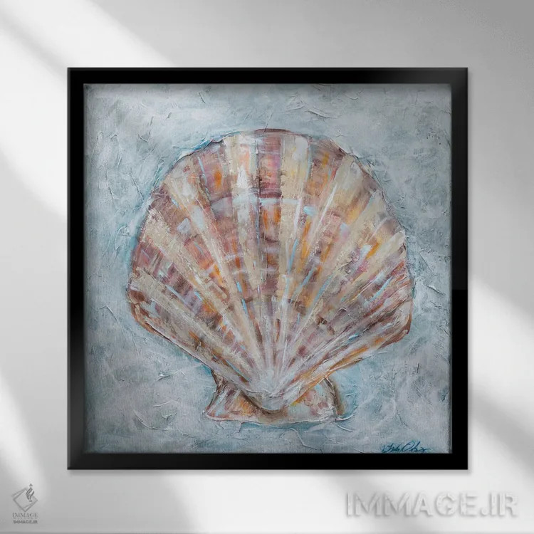 تابلو دکوراتیو "ماهی صدفی" اثر لیندا اولسن - نمای قابدار مشکی