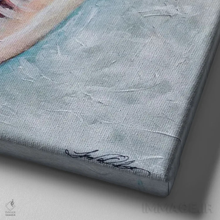 تابلو دکوراتیو "کلاه ایمنی" اثر لیندا اولسن - نمای نزدیک بافت بوم