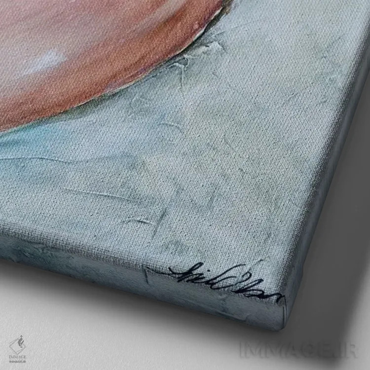 تابلو دکوراتیو "خطوط صدف" اثر لیندا اولسن - نمای نزدیک بافت بوم