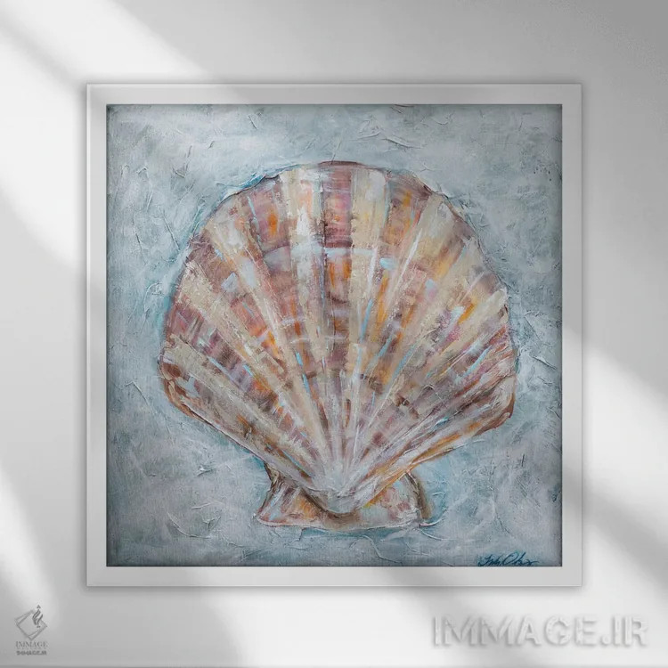 تابلو دکوراتیو "ماهی صدفی" اثر لیندا اولسن - نمای قابدار سفید