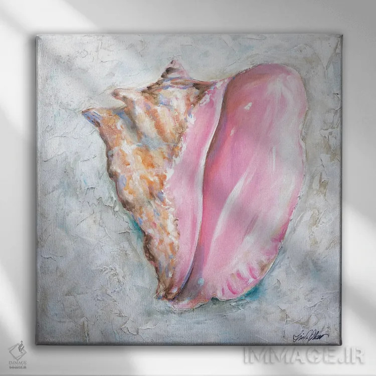 تابلو دکوراتیو "صدف ملکه" اثر لیندا اولسن - نمای روبهرو روی دیوار