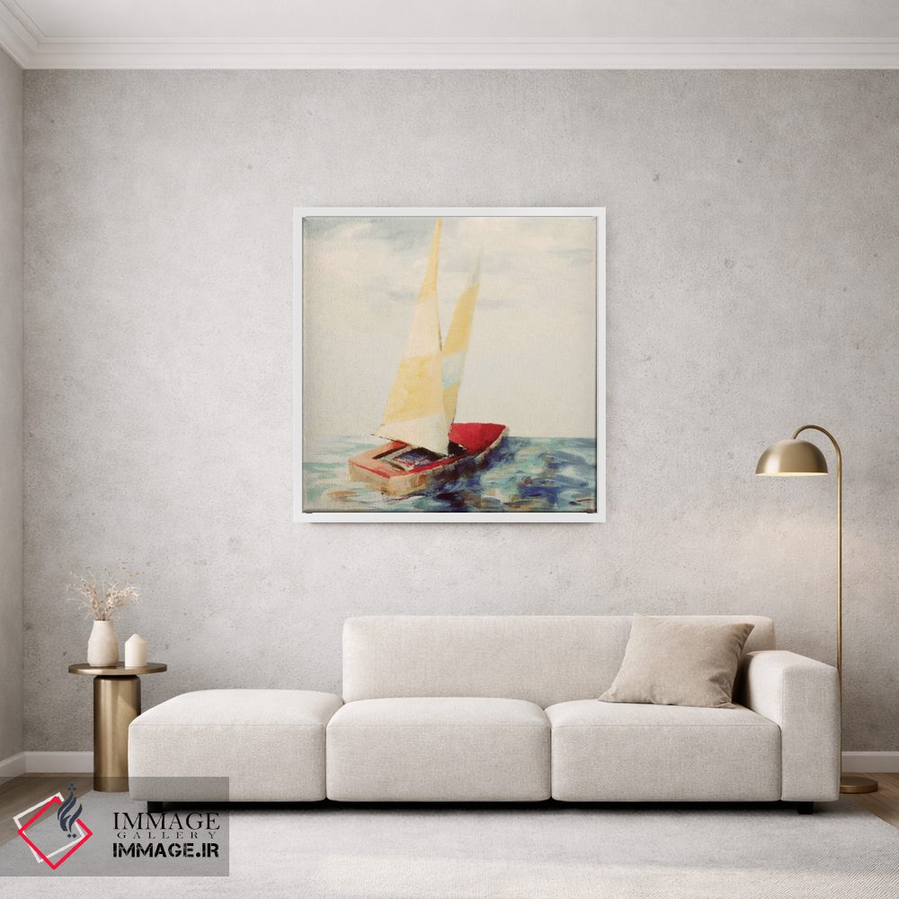 تابلو دکوراتیو "قایق بادبانی قرمز وینتیج" اثر لینی لورث - D1W