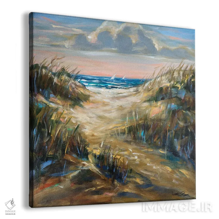 تابلو دکوراتیو "بعدازظهر شنزار" اثر لیندا اولسن - نمای پرسپکتیو محصول