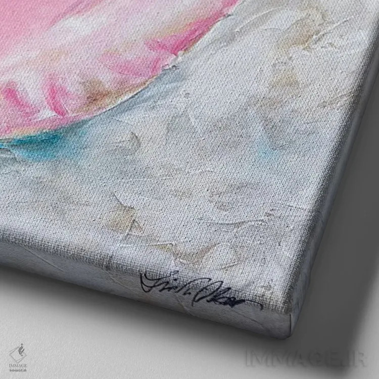 تابلو دکوراتیو "صدف ملکه" اثر لیندا اولسن - نمای نزدیک بافت بوم