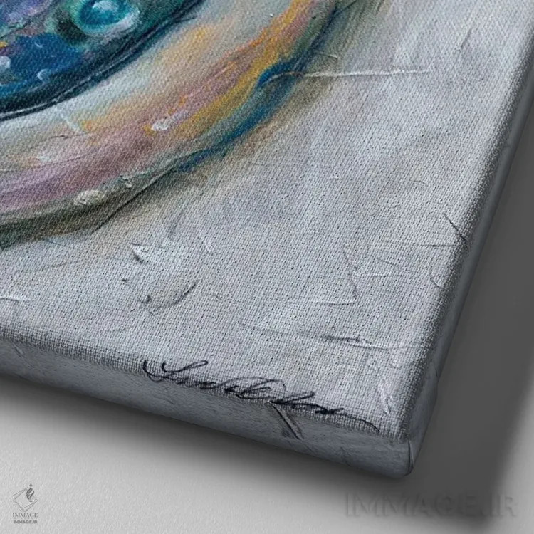 تابلو دکوراتیو "آبالون " اثر لیندا اولسن - نمای نزدیک بافت بوم