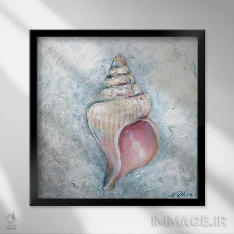 تابلو دکوراتیو "صدف" اثر لیندا اولسن - نمای قابدار مشکی