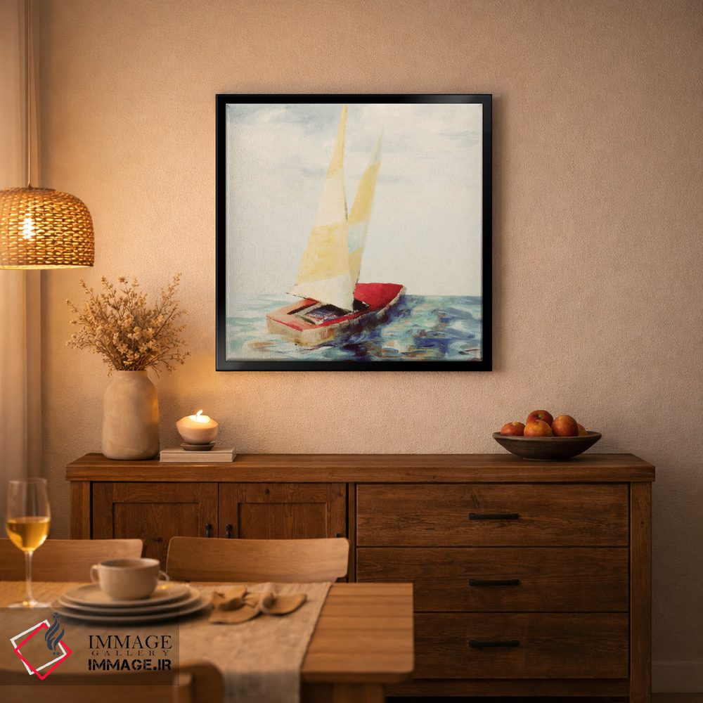 تابلو دکوراتیو "قایق بادبانی قرمز وینتیج" اثر لینی لورث - D3B