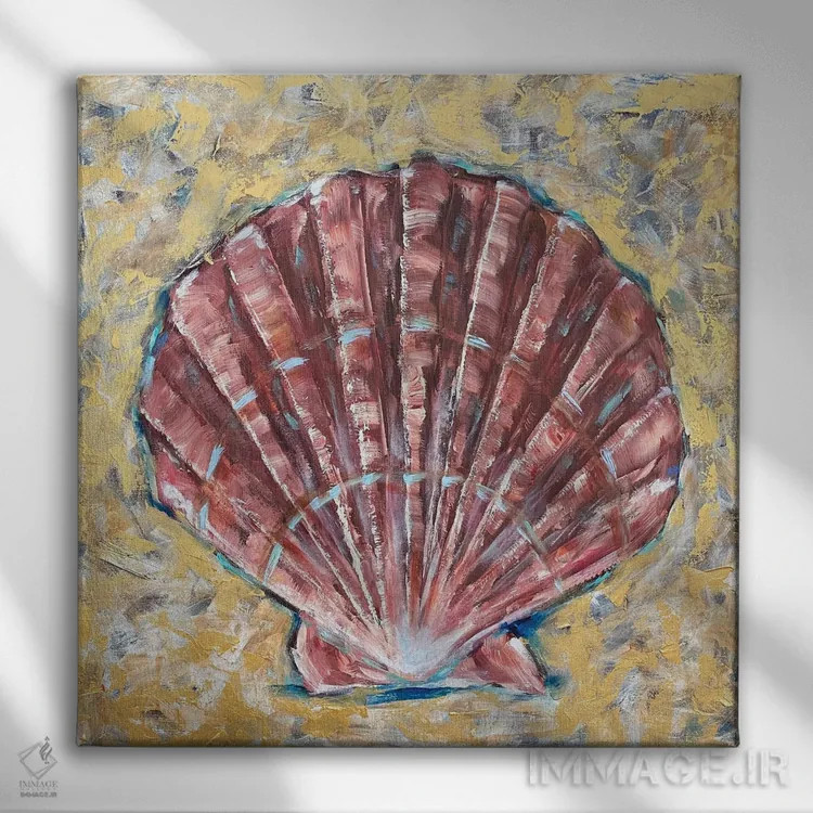 تابلو دکوراتیو "طلای صدف" اثر لیندا اولسن - نمای روبهرو روی دیوار