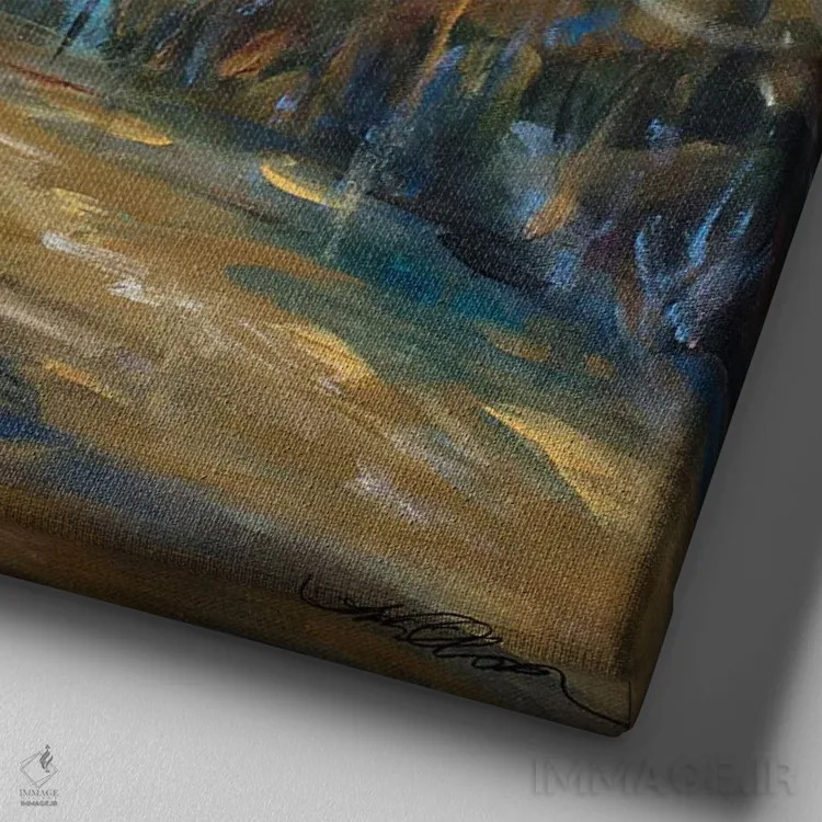 تابلو دکوراتیو "بعدازظهر شنزار" اثر لیندا اولسن - نمای نزدیک بافت بوم