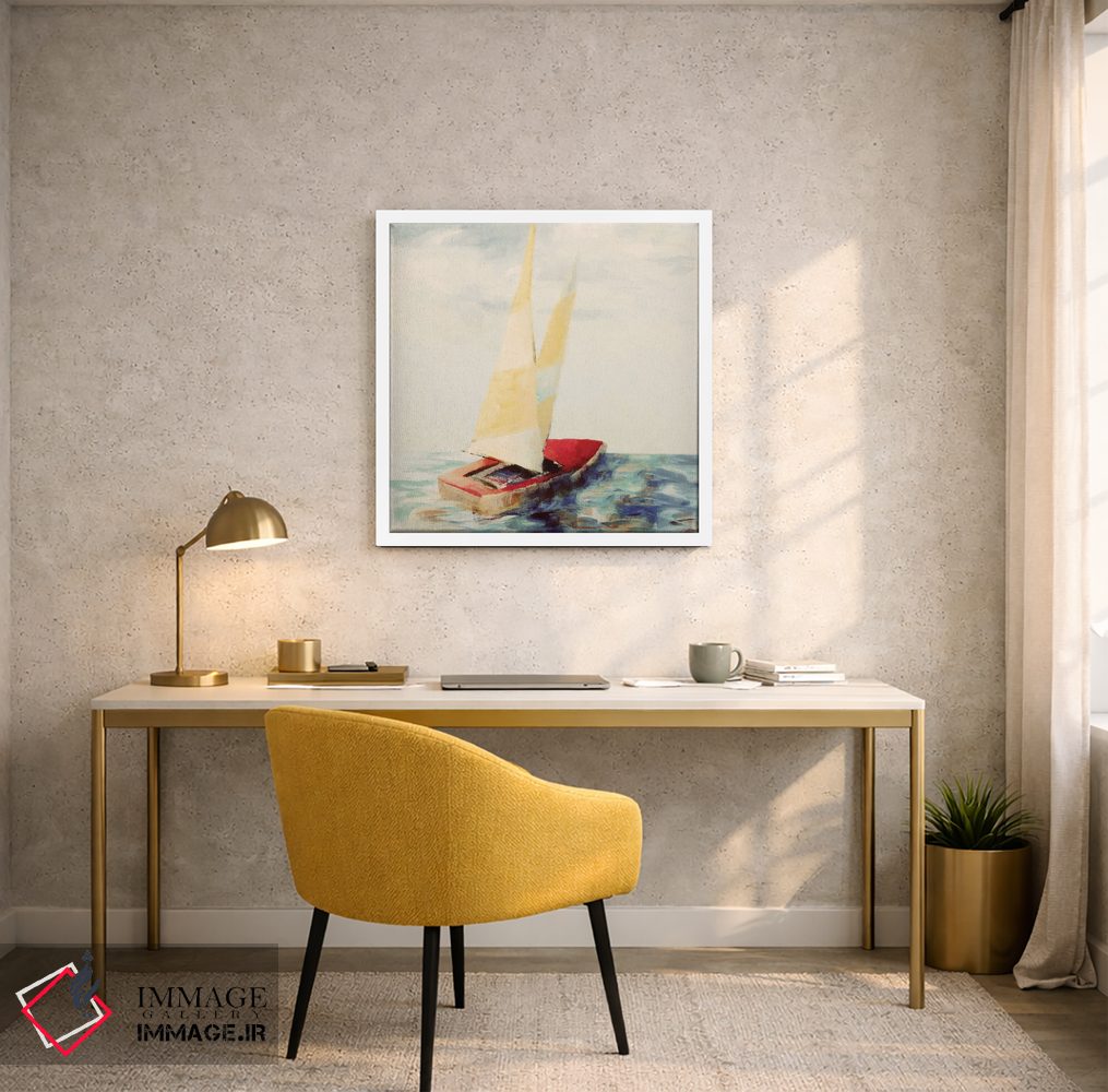 تابلو دکوراتیو "قایق بادبانی قرمز وینتیج" اثر لینی لورث - D4W