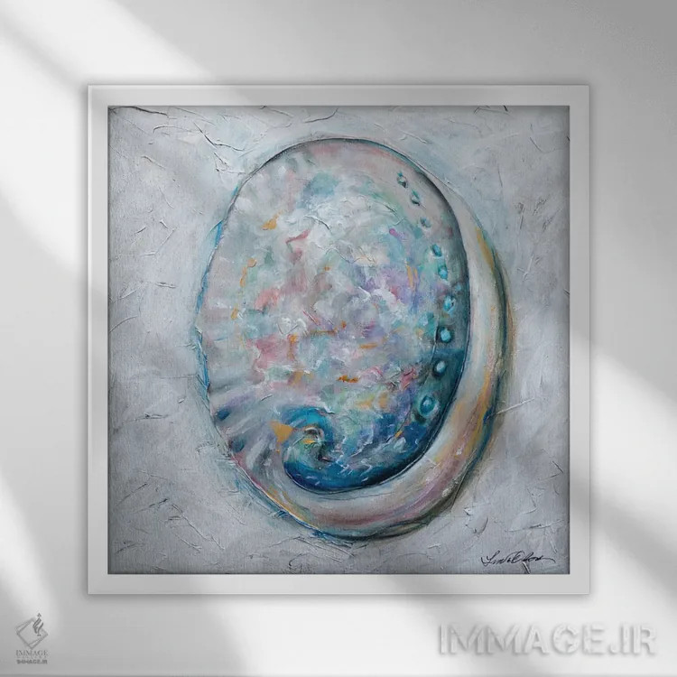 تابلو دکوراتیو "آبالون " اثر لیندا اولسن - نمای قابدار سفید