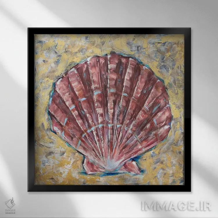 تابلو دکوراتیو "طلای صدف" اثر لیندا اولسن - نمای قابدار مشکی