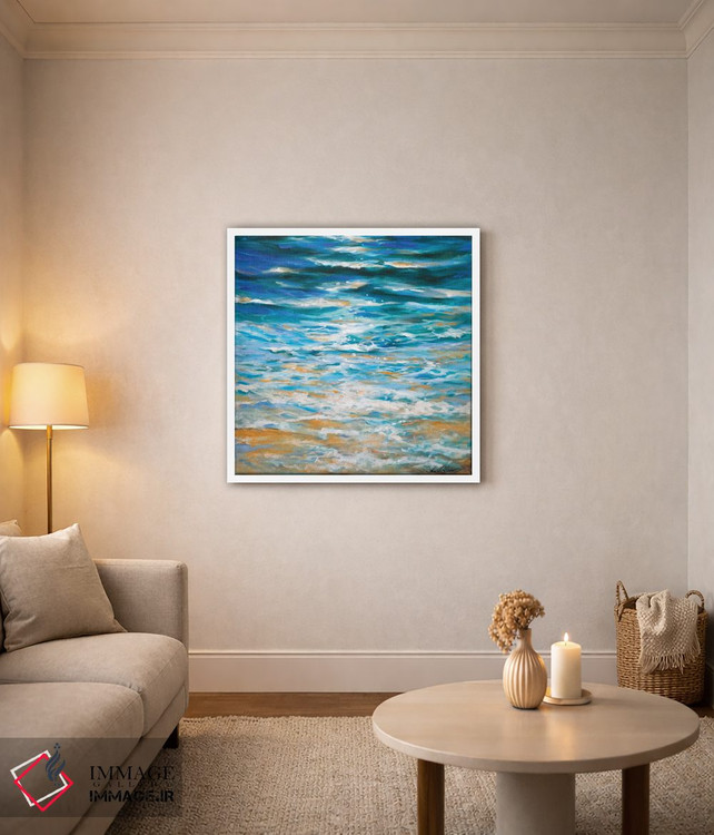 تابلو انتزاعی "لبه جزر و مد" اثر لیندا اولسن - D3W