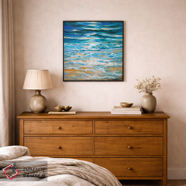 تابلو انتزاعی "لبه جزر و مد" اثر لیندا اولسن - D2B