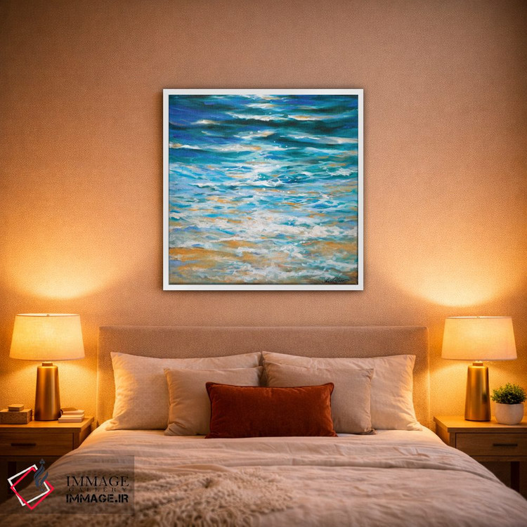 تابلو انتزاعی "لبه جزر و مد" اثر لیندا اولسن - D1W